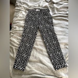 Black and white floral pants